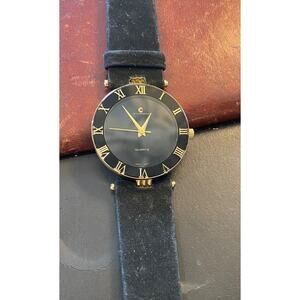 Women's JB Champion Watch, Gold and Black Tone Bezel Black Face